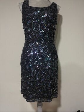 Vintage Sean Collection Black Sequin Sheath Dress - Elegant Evening Wear